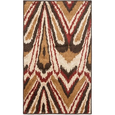 Safavieh 4 x 6 ft. Small Rectangle Country and Floral Kashmir Camel and Multicolor Wool Rug KAS114B-4